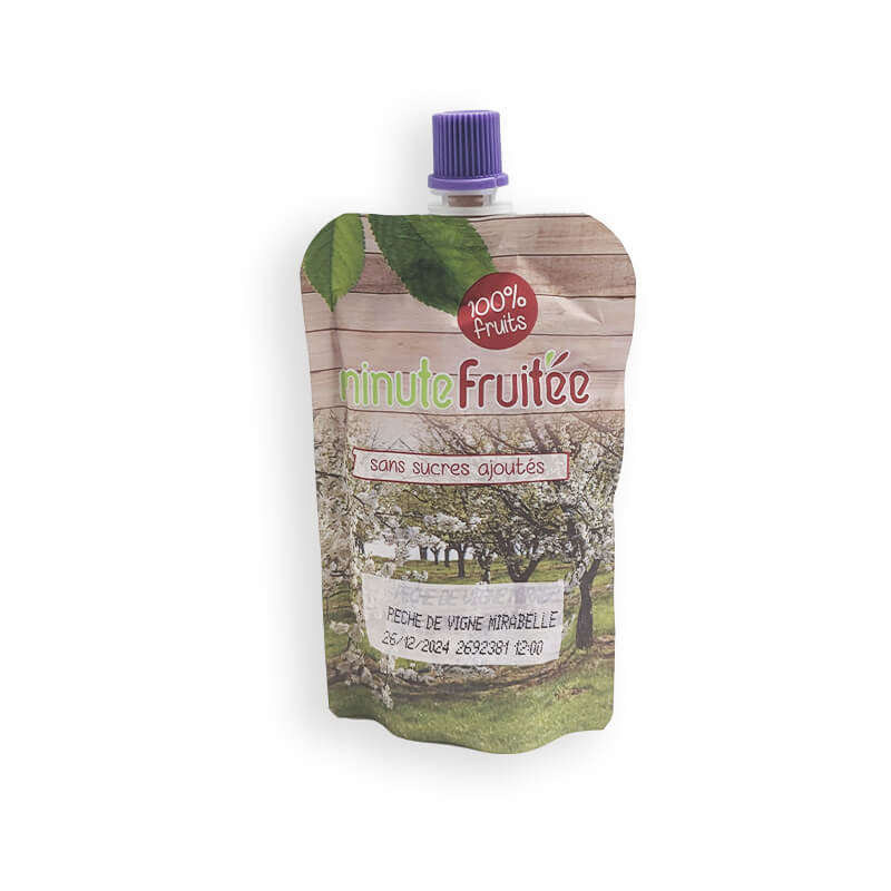 Gourde de Compote Pêche de vigne/Mirabelle 100g