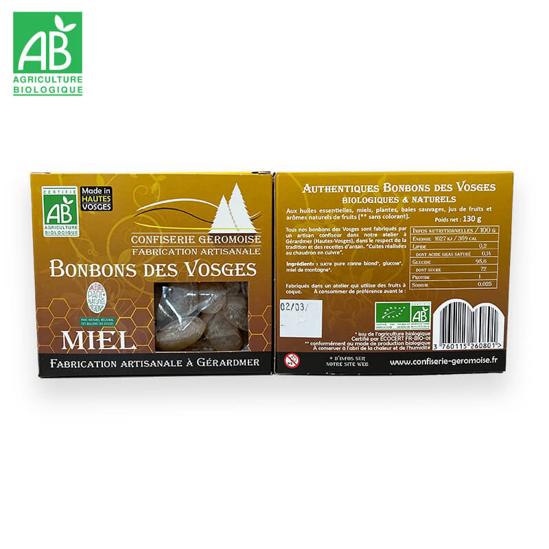 Bonbons durs Bio au Miel de montagne