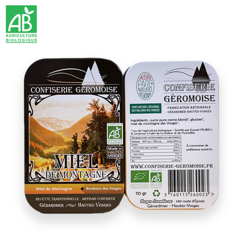 Bonbons durs Bio Miel de montagne