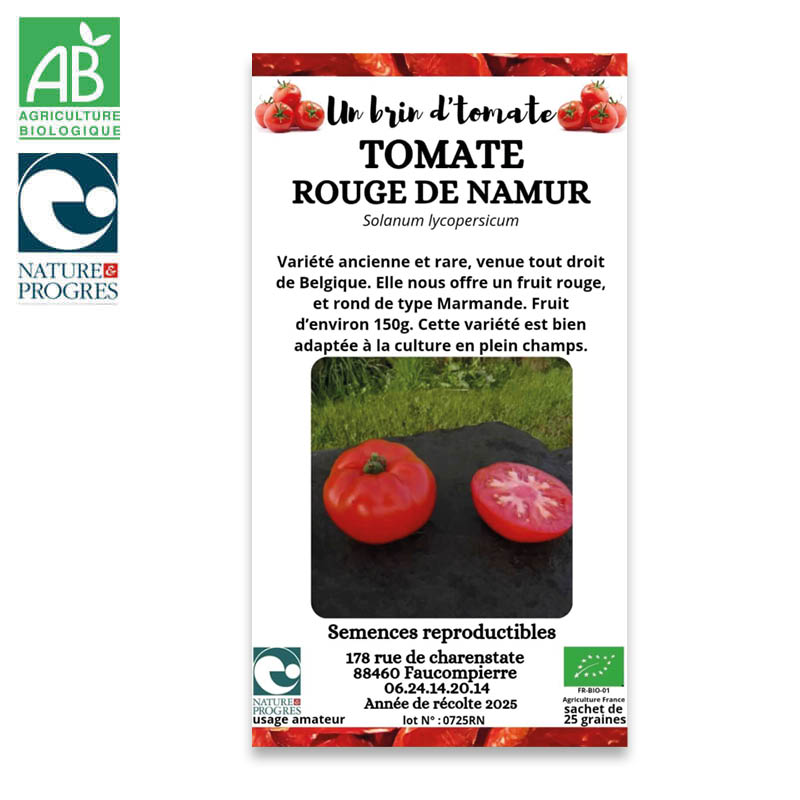 Semences Paysannes Bio : Tomate "Rouge de Namur"
