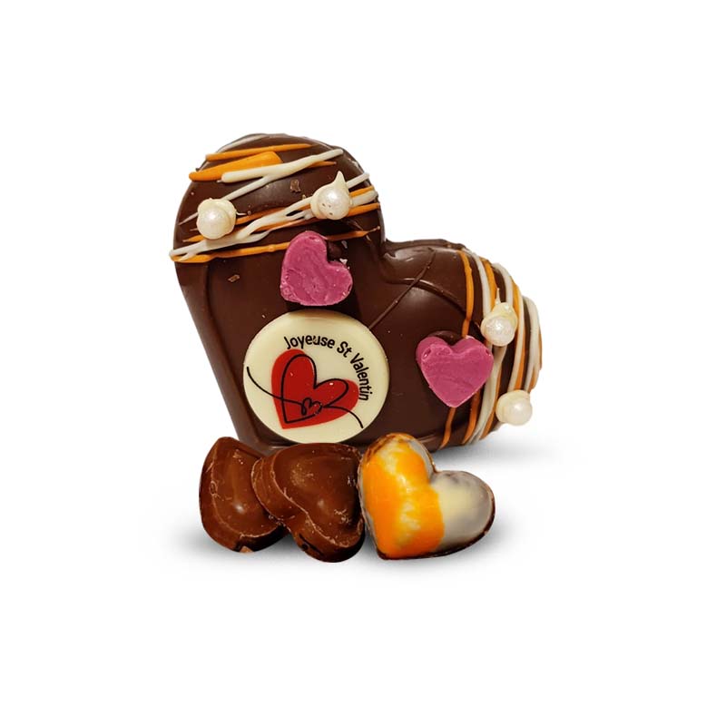 Cœur en chocolat au lait garni 105g