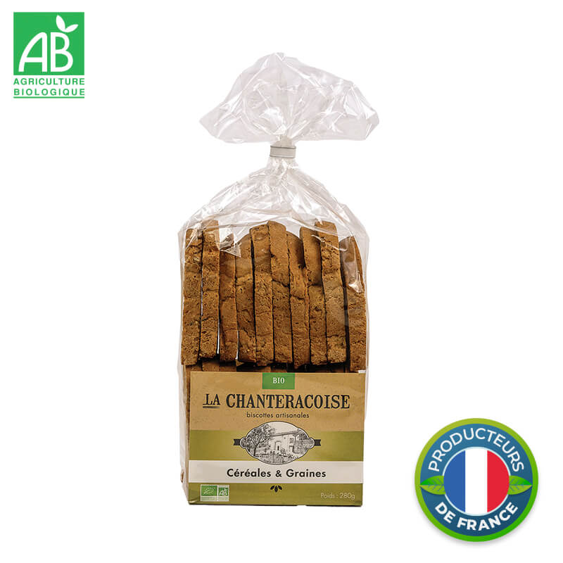 Biscottes céréales et graines Bio