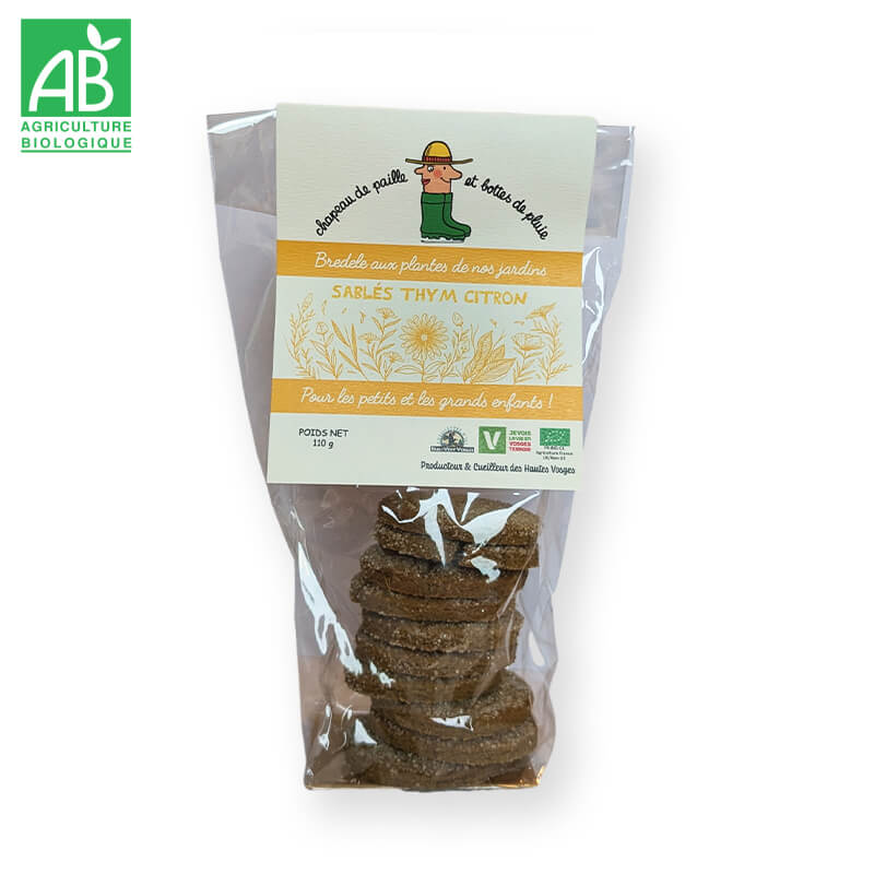 Biscuits Sablés Thym citron Bio