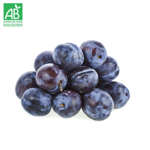 Caisse de 5kg Prunes rondes violettes Bio (gros calibre)