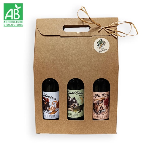 Coffret - 3 Bières BIO 75cl - Quat'Sous