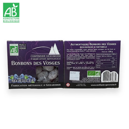 Bonbons durs Bio au Myrtille