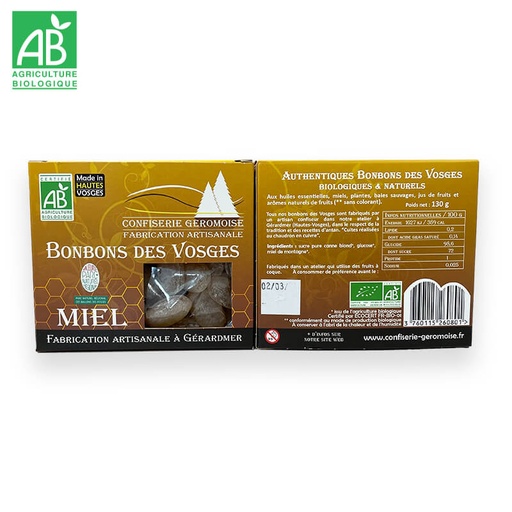 Bonbons durs Bio au Miel de montagne