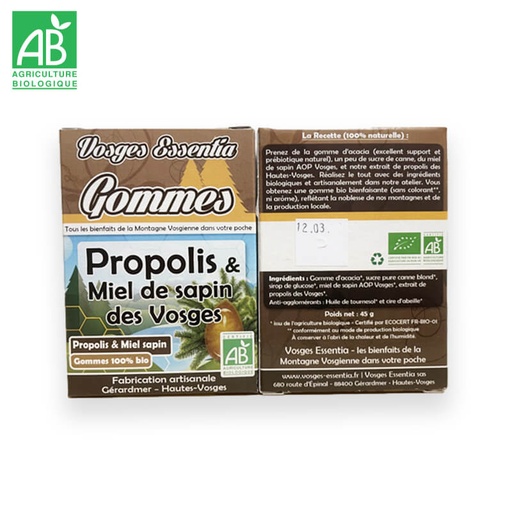 Gommes bio au  Propolis et Miel de sapin AOP