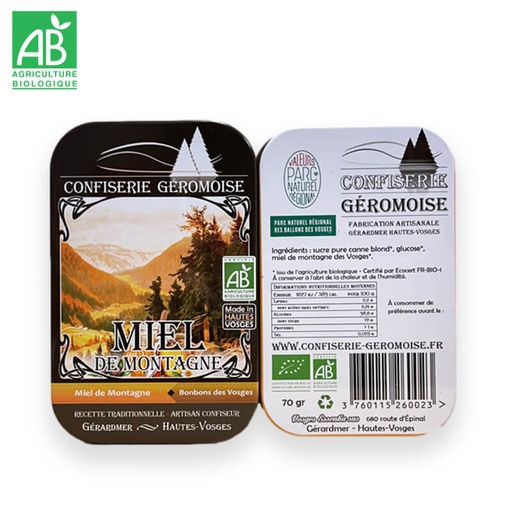 Bonbons durs Bio Miel de montagne