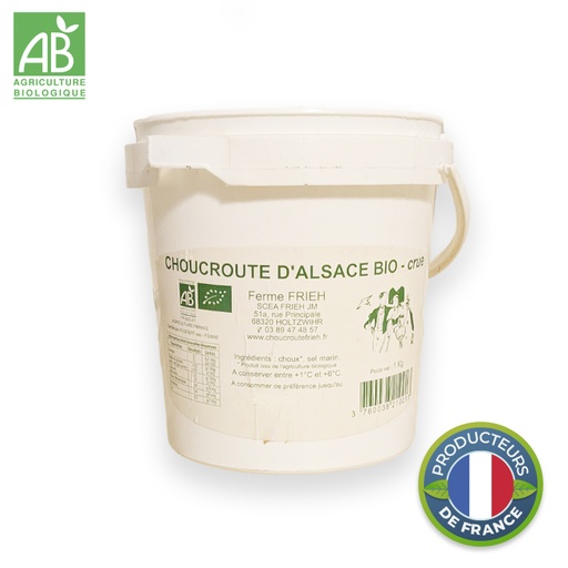 Choucroute crue Bio d'Alsace en pot 1kg