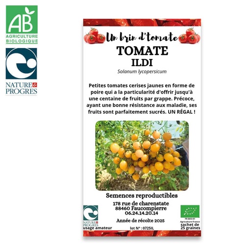 Semences Paysannes Bio : Tomate cerise "ildi"