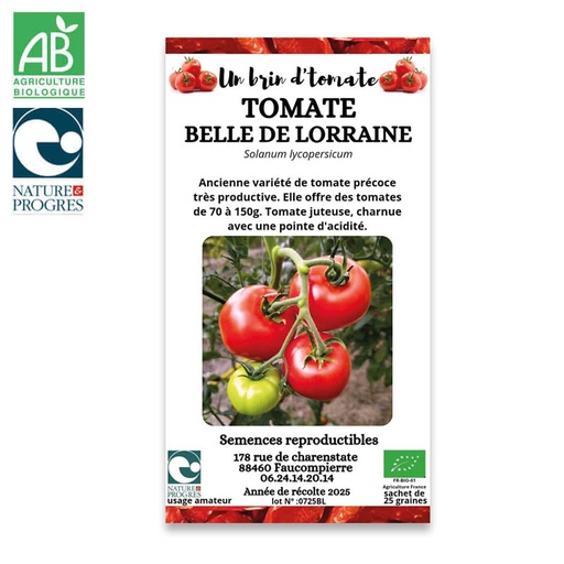 Semences Paysannes Bio : Tomate "Belle de Lorraine"