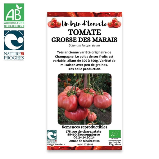 Semences Paysannes Bio : Tomate "Grosse des Marais"