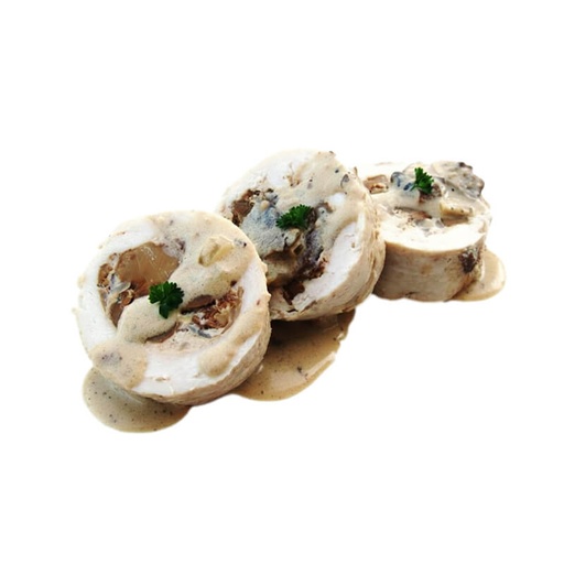 Ballotine de poularde aux Girolles & Gewurztraminer