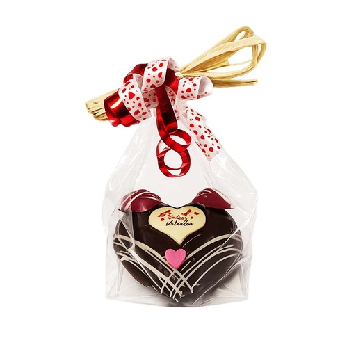Cœur en chocolat noir garni 160g