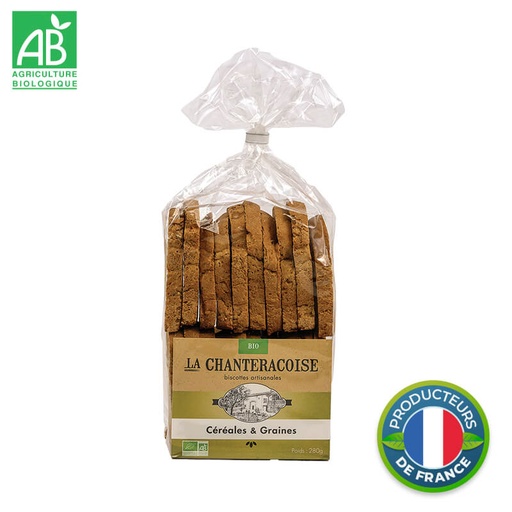 Biscottes céréales et graines Bio