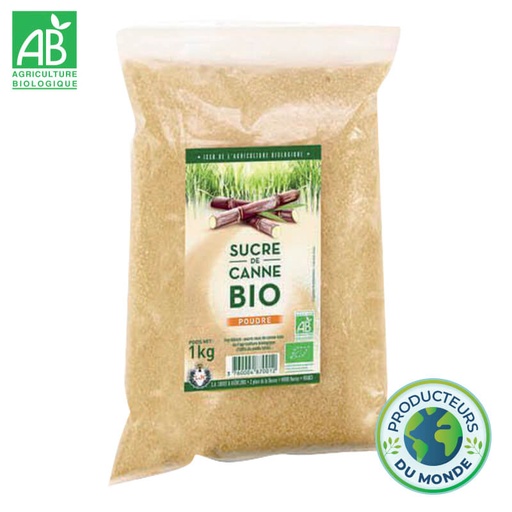 Sucre roux de canne Bio en poudre