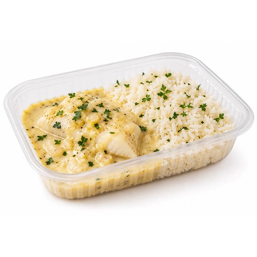 Dos de Colin au beurre blanc & Riz - la portion