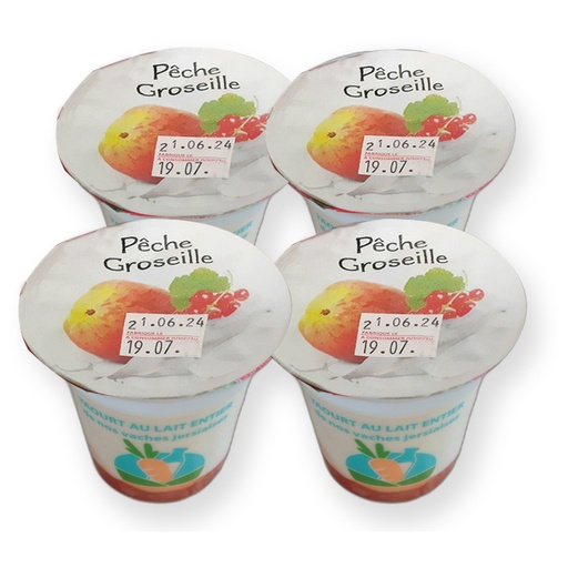 Yaourts brassés Pêche et Groseille x 4